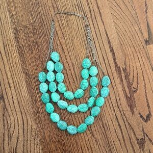Anthropologie Aqua Layered Necklace